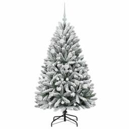 Berkfield Home Elegant Artificial Christmas Tree Green & White 150 cm PVC & Metal - thumbnail 4