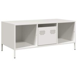 Berkfield Home Coffee Table White 101.5x50x43.5 cm Cold-rolled Steel - thumbnail 2