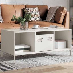 Berkfield Home Coffee Table White 101.5x50x43.5 cm Cold-rolled Steel
