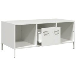 Berkfield Home Coffee Table White 101.5x50x43.5 cm Cold-rolled Steel - thumbnail 5