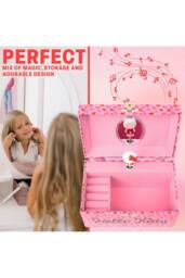 Hello Kitty Women's Musical Jewellery Box Bedroom Décor Homeware Novelty Gift in Pink - thumbnail 2