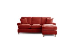The Great Sofa Company Ezra Right Hand Velvet Chaise Sofa - Scroll Arm in Terracotta - Size: Medium - thumbnail 2