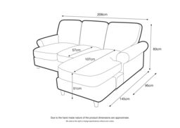 The Great Sofa Company Ezra Right Hand Velvet Chaise Sofa - Scroll Arm in Terracotta - Size: Medium - thumbnail 6