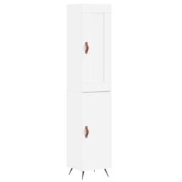 Berkfield Home Highboard White 34.5x34x180 cm Engineered Wood - thumbnail 2
