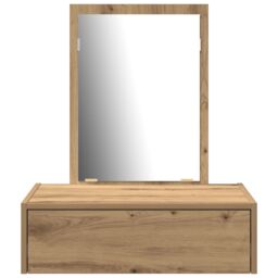 Berkfield Home Wall Hanging Dressing Table Artisan Oak 60x40x70 cm in Brown - Size: 60 x 40 x 70 cm - thumbnail 6