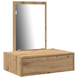 Berkfield Home Wall Hanging Dressing Table Artisan Oak 60x40x70 cm in Brown - Size: 60 x 40 x 70 cm - thumbnail 2