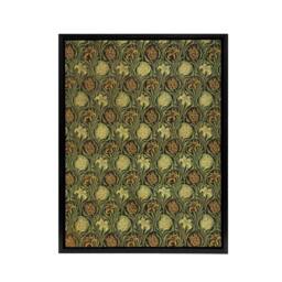 "Artery8 Tulip & Lily Floral Pattern Framed Canvas Wall Art Print W. Morris in Green - Size: W12"" x H16""" - thumbnail 1