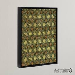 "Artery8 Tulip & Lily Floral Pattern Framed Canvas Wall Art Print W. Morris in Green - Size: W12"" x H16""" - thumbnail 2