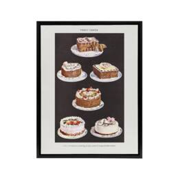"Artery8 Fancy Cakes Mrs Beeton Household Management Framed Canvas Wall Art in White - Size: W24"" x H32""" - thumbnail 1