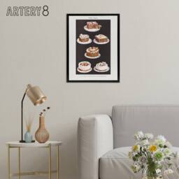 "Artery8 Fancy Cakes Mrs Beeton Household Management Framed Canvas Wall Art in White - Size: W24"" x H32""" - thumbnail 3