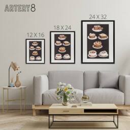 "Artery8 Fancy Cakes Mrs Beeton Household Management Framed Canvas Wall Art in White - Size: W24"" x H32""" - thumbnail 4