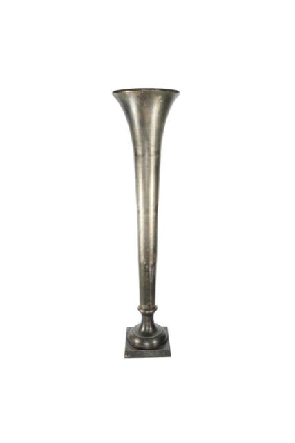 KDMD Antique Silver Poseidon Trumpet Vase 140 x 34cm - Size: 140 x 34 cm - image 1