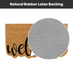 JVL Latex Backed Coir Entrance Doormat, 40x70cm - Shaped Welcome in Brown - Size: 40 cm x 70 cm - thumbnail 4