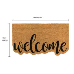 JVL Latex Backed Coir Entrance Doormat, 40x70cm - Shaped Welcome in Brown - Size: 40 cm x 70 cm - thumbnail 9