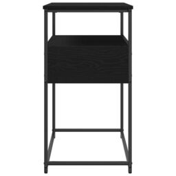 Berkfield Home Console Table Black Oak 75x40x75 cm Engineered Wood & Steel - Size: 75 x 40 x 75 cm - thumbnail 6