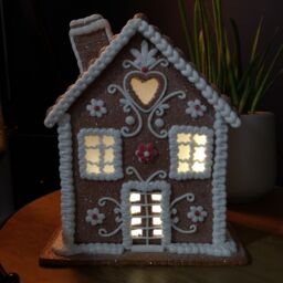 Samuel Alexander 24cm Battery Operated Light up Christmas Gingerbread House Chalet with LEDs - thumbnail 1