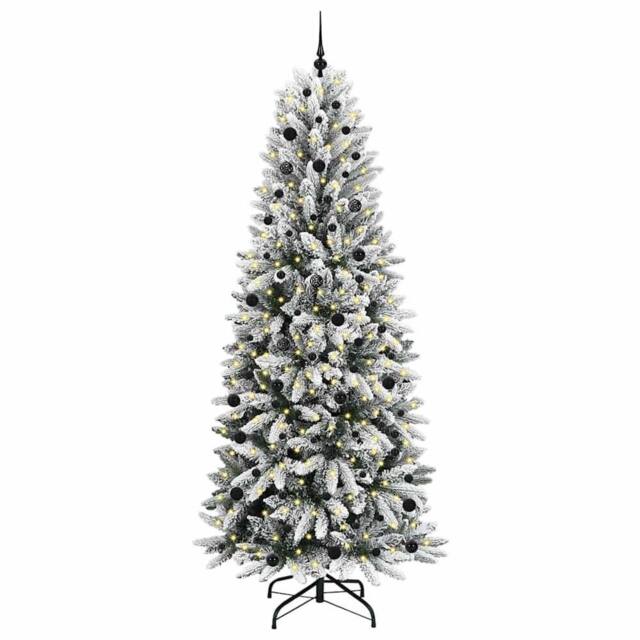 Berkfield Home Green Artificial Christmas Tree with 300 LEDs White 93 x 93 x 240 cm - image 1