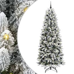 Berkfield Home Green Artificial Christmas Tree with 300 LEDs White 93 x 93 x 240 cm - thumbnail 3