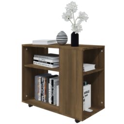 Berkfield Home Side Table Brown Oak 70x35x55 cm Engineered Wood - Size: 70 x 35 x 55 cm - thumbnail 4