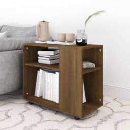 Berkfield Home Side Table Brown Oak 70x35x55 cm Engineered Wood - Size: 70 x 35 x 55 cm - thumbnail 3