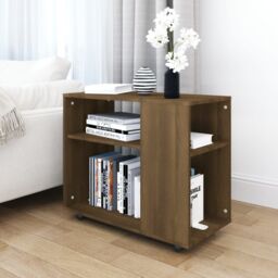 Berkfield Home Side Table Brown Oak 70x35x55 cm Engineered Wood - Size: 70 x 35 x 55 cm - thumbnail 1