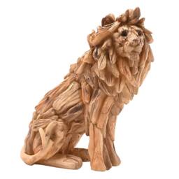Naturecraft Resin Driftwood Collection Sitting Lion Figurine in Brown - thumbnail 2