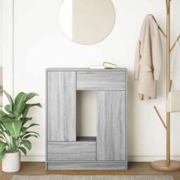 Berkfield Home Sideboard with Drawers & Doors Grey Sonoma 73x31x90 cm - Size: 73 x 31 x 90 cm - thumbnail 3