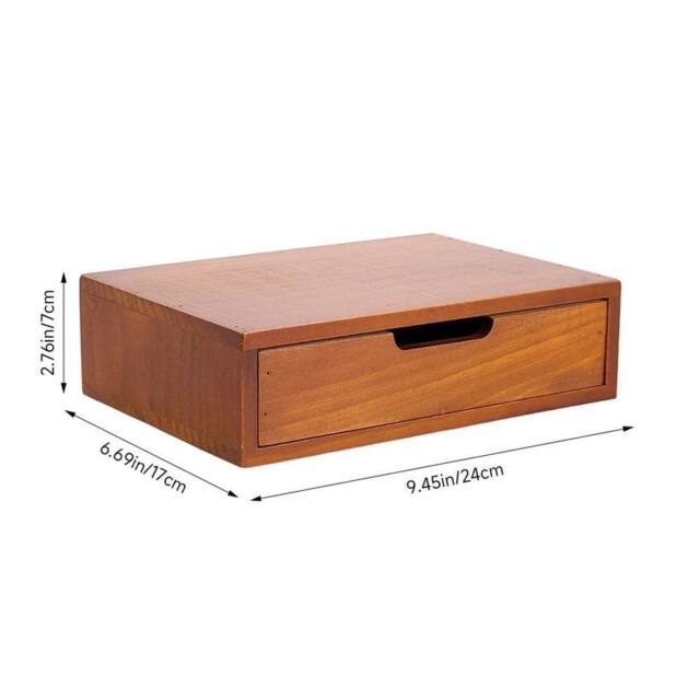 FLAVORA 1 Tier - 25x17x7cm Wooden Desktop Storage Cabinet Drawers Box in Natural - Size: 500mm - image 1