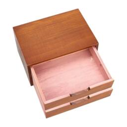 FLAVORA 1 Tier - 25x17x7cm Wooden Desktop Storage Cabinet Drawers Box in Natural - Size: 500mm - thumbnail 3