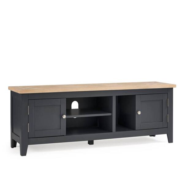 Cheshire Premium Ainsley TV Unit in Dark Grey & Oak - image 1