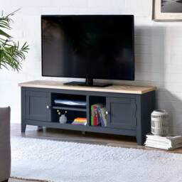 Cheshire Premium Ainsley TV Unit in Dark Grey & Oak - thumbnail 3