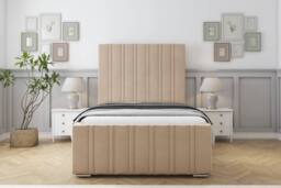 "Comfort Beds Lorenzo Plush Bed Frame With Mattress-50"" Upholstered in Stone - Size: Small Double" - thumbnail 2