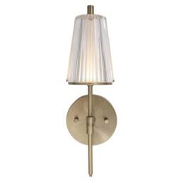Happy Homewares Antique Brass Wireless Rechargeable Touch Dimmer Wall Light with Ribbed Shade in Metallic Gold - thumbnail 3