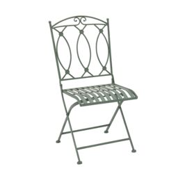 Charles Bentley Rustic Wrought Iron Outdoor Bistro Set - Sage Green - thumbnail 3