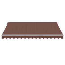 Berkfield Home Manual Retractable Awning Brown 400x350 cm - thumbnail 3