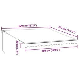 Berkfield Home Manual Retractable Awning Brown 400x350 cm - thumbnail 9