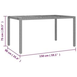 Berkfield Home Garden Table with Wooden Top Black Poly Rattan&Solid Wood Acacia - thumbnail 6