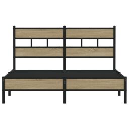 Berkfield Home Bed Frame without Mattress Sonoma Oak 140x200 cm Engineered Wood in Brown - thumbnail 4