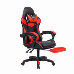 Neo Foot Turbo Massage Leather Recliner PC Gaming Chair with Footrest in Red - thumbnail 5