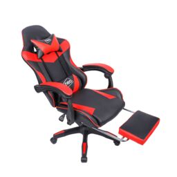 Neo Foot Turbo Massage Leather Recliner PC Gaming Chair with Footrest in Red - thumbnail 7