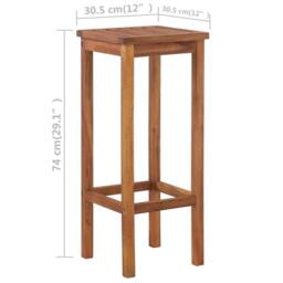 Berkfield Home Bar Table & Chair Set 3 Pieces Solid Acacia Wood in Brown - thumbnail 5