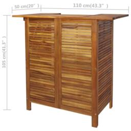 Berkfield Home Bar Table & Chair Set 3 Pieces Solid Acacia Wood in Brown - thumbnail 4