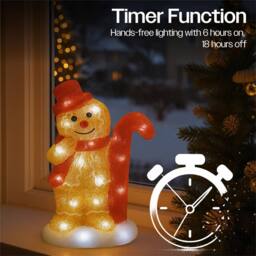mysmartbuy 31cm Gingerbread Man LED Decoration 30L Warm White LED Battery Powered - thumbnail 8