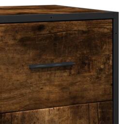 Berkfield Home Sideboard Smoked Oak 35.5x35x76 cm Engineered Wood & Metal in Brown - thumbnail 9