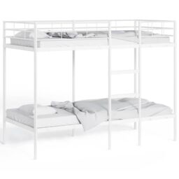 Berkfield Home Bunk Bed without Mattress White 90x190 cm Single Steel - thumbnail 4
