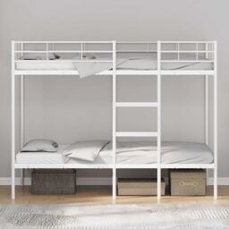 Berkfield Home Bunk Bed without Mattress White 90x190 cm Single Steel - thumbnail 3