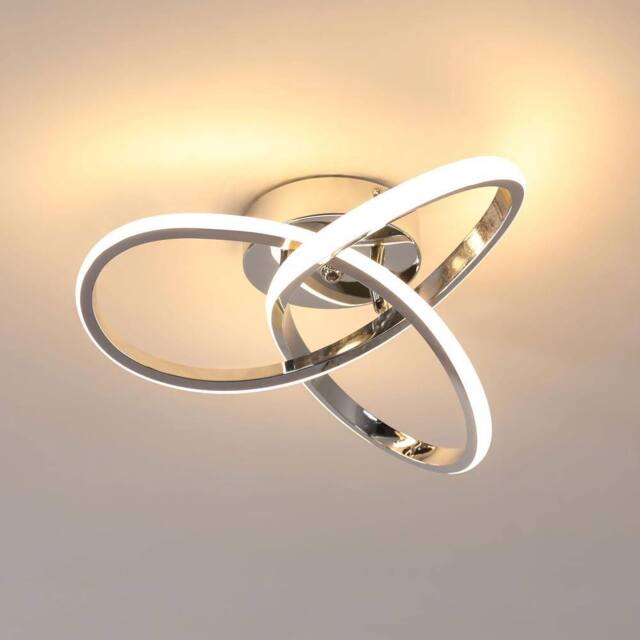 COMELY Modern Creative Flower Shape Ceiling Lights, 30 W 3000 K (Chrome 30 cm) in Silver - image 1