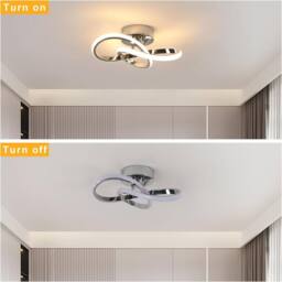 COMELY Modern Creative Flower Shape Ceiling Lights, 30 W 3000 K (Chrome 30 cm) in Silver - thumbnail 8