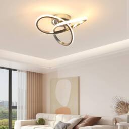 COMELY Modern Creative Flower Shape Ceiling Lights, 30 W 3000 K (Chrome 30 cm) in Silver - thumbnail 2
