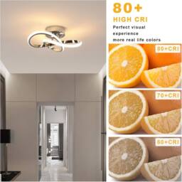 COMELY Modern Creative Flower Shape Ceiling Lights, 30 W 3000 K (Chrome 30 cm) in Silver - thumbnail 7